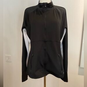 Danskin ladies XL athleisure hoody in black with white accent blocking